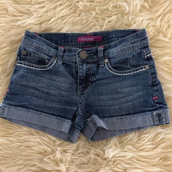 Vigoss Kids Dark Blue Jean Shorts with Embellished Pocket - Picture 2 of 5